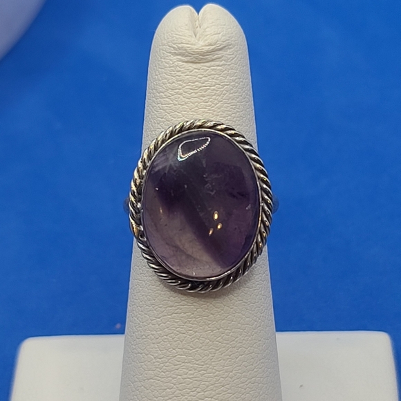 NWT Natural Amethyst Solitaire in 925 Sterling Silver Size 5 - Picture 6 of 8